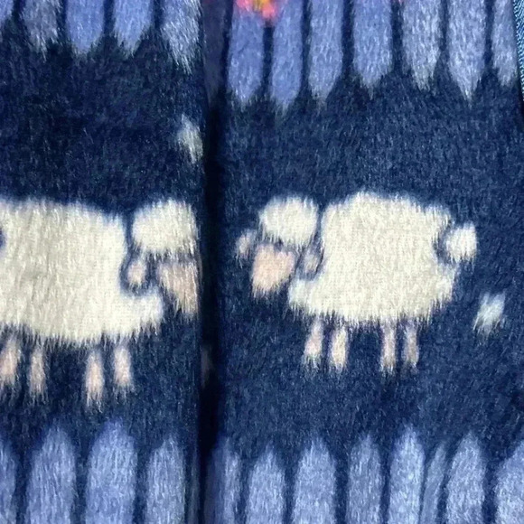 NWT! Large MAYFAIR Womens Blue Sheep Minky Fleece Lounge Pajama Pants - Picture 6 of 7